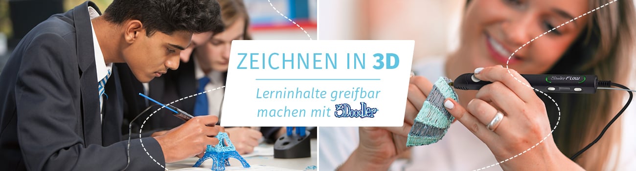 Schülerin und Schüler mit 3D Stift