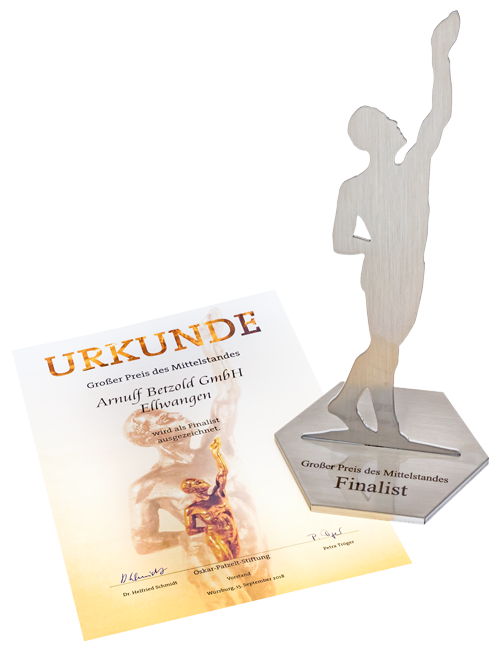 Finalist großer Preis des Mittelstandes 2018 Finalist großer Preis des Mittelstandes Oskar Patzelt Stiftung 2018