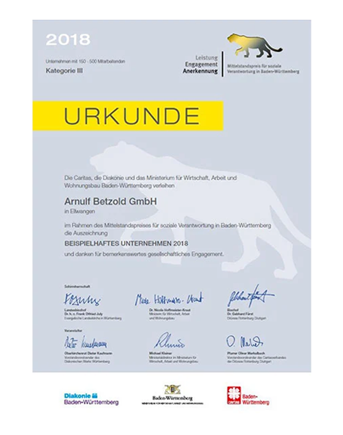 Nominierung zum Mittelstandpreis 2018 Nominierung zum Mittelstandpreis 2018