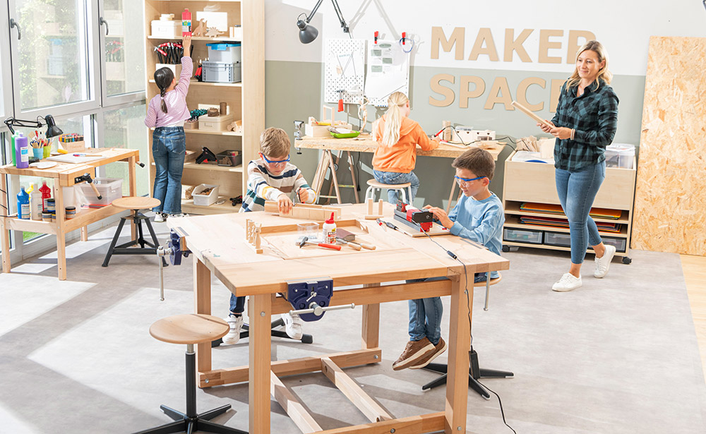 Makerspace: Making-Werkstatt - Raumsituation mit Kindern