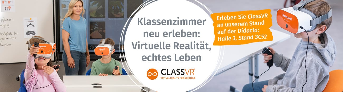 Schülerin und Schüler mit ClassVR Brillen